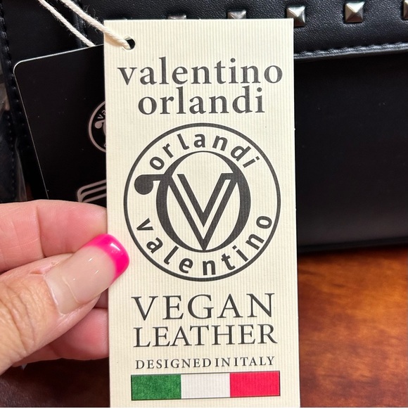 Valentino Orlandi Black Crossbody Bag with Studded Detailing NWT - Picture 10 of 12